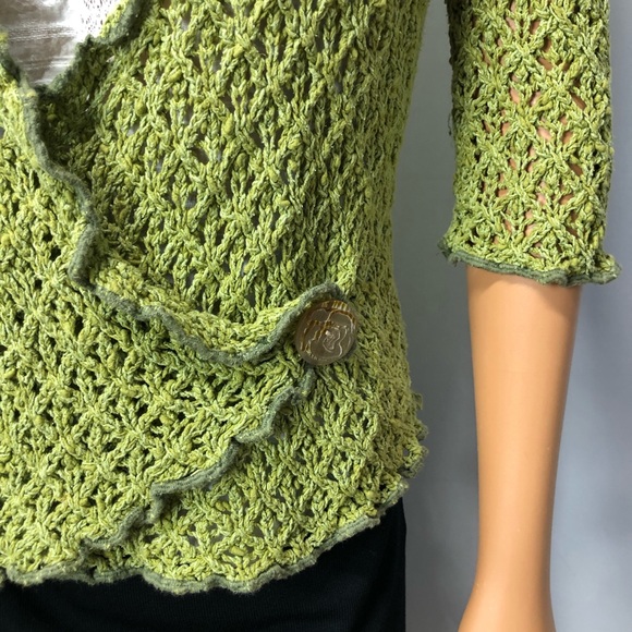 Clare by Icelandic Design green knit sweater Sz S - Picture 3 of 11